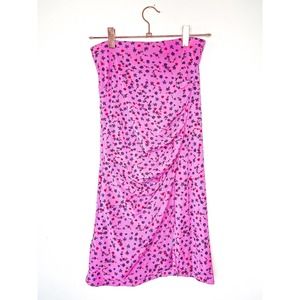 Diane Von Furstenberg Ruched Knee Length Skirt in Pink Floral Size Small